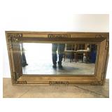 Large antique gold gilt wood frame wall mirror
