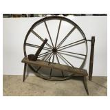 Antique deconstructed spinning wheel