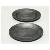 Two cast metal platters - made in USA