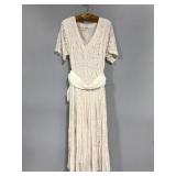 Vintage pleated lace wedding gown