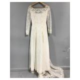 Vintage wedding dress with lace overlay