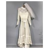 Vintage wedding dress with veil