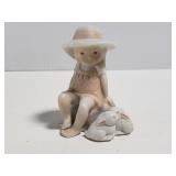 Petite Holly Hobbie girl with bunnies figurine
