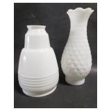 Pair of vintage milk glass lamp shades