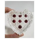 Heart shaped glass trinket box