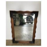 Wood framed mirror w/ black stained corners