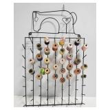 Sewing thread metal organizer/display