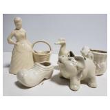 Cream colored ceramic planters