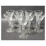 Set of 9 sherry glasses