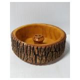 Log bark nut bowl
