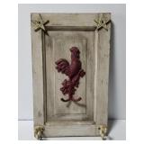 Rustic painted door with hooks