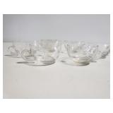Six glass punch cups