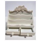 Wood mail organizer w/ drawers