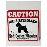 Plastic novelty dog security sign