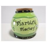 Ceramic Martini Money jar with cork