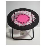 Pink and black childrens folding bungie cord chair