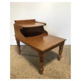 Two tier maple wood end table