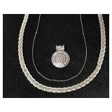 Sterling silver necklace pair & pendant