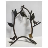 Metal birds on branches wall hanger with hook