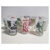 Collection of souvenir drinking glasses