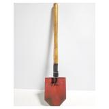 Vintage red folding camp shovel
