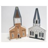 Two Hartland, MI wood church building cut outs