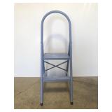 Blue metal folding step stool