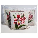 Three new Amaryllis Hippeastrum throw pillows
