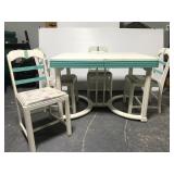 Vintage distressed dining table & 4 chair set