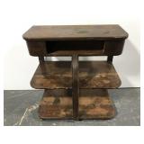 Antique three tiered telephone table
