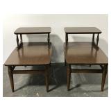 Pair of MCM two tiered end tables