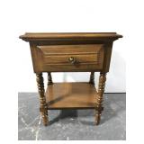 Nightstand with spindle legs and drawer
