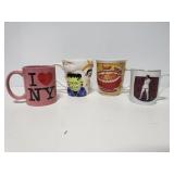 Four novelty mugs