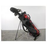 Left handed golf club set with bag