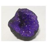 Geode with vibrant violet crystals