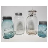Mix of 4 mason jars