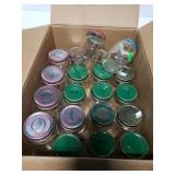 Collection of 15 baby food glass jars