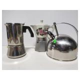Espresso makers and tea kettle