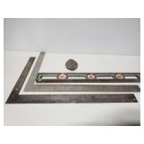 Chalk marker, level and squares
