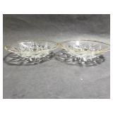 Gold rimmed bubble glass nut bowls
