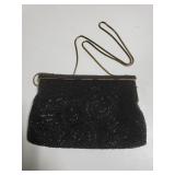 Vintage black beaded evening purse