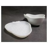 Pear shaped bowl & strawberry shaped plate
