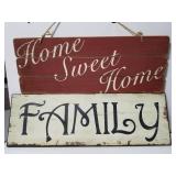 Two rustic style wood decor signs