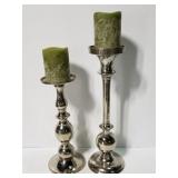 Meral candlesticks w/battery operated candles