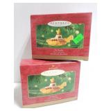 Two Beatles yellow submarine ornaments