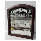 Wood framed mirror spoon display rack