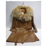 Vintage Montgomery ward leather belted jacket