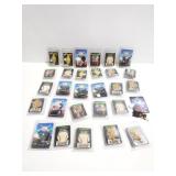 Collection of flashing badges pin buttons