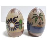 Stoneware painted salt/pepper shakers