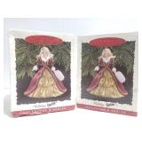 Two Holiday Barbie Keepsake ornaments